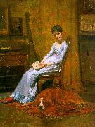 Thomas Eakins The Artist's Wife and his Setter Dog oil